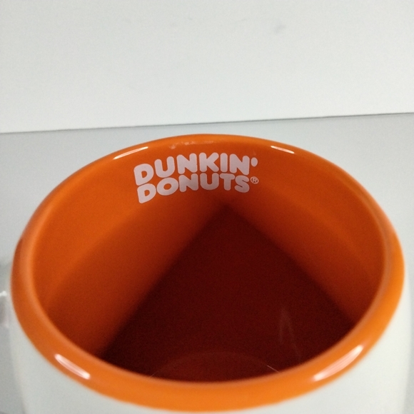 2012 Dunkin Donuts Coffee Mug 14 Oz. Orange and White with Engraved Logo - Picture 5 of 10